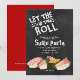 Invitación Sushi Fiesta deja que los buenos tiempos convierta