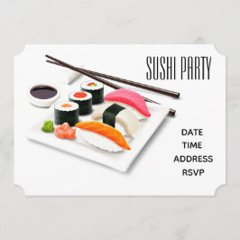 Invitación Sushi Fiesta estiloso fiesta japonés moderno
