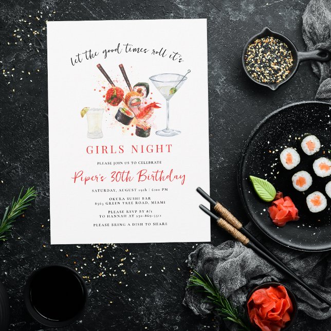 Invitación Sushi Fiesta | Fiesta de la noche de los buenos ti (Subido por el creador)