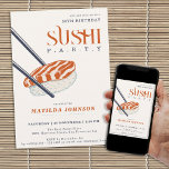 Invitación Sushi Fiesta Simple Retro 30 cumpleaños<br><div class="desc">Fiesta Sushi Invitación Retro Sencilla 30 cumpleaños. Entrar en un mundo de sabores y diversión mientras te invitamos a una celebración de un hito único —un Fiesta de sushi como ningún otro. Nuestro diseño de invitación se caracteriza por una estética sencilla pero retro, que le da un toque de alegría...</div>