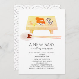 Invitación Sushi Kawaii Virtual Baby Shower