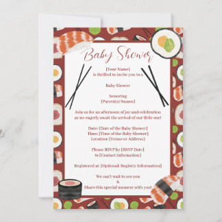 Invitación Sushi Neutral Baby Shower