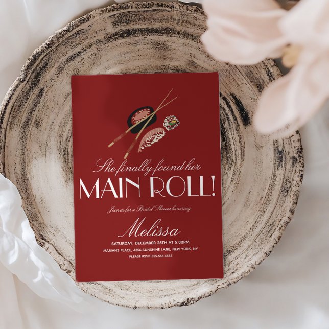 Invitación Sushi Rolls Chopsticks Japan Saki Bridal Shower (Subido por el creador)