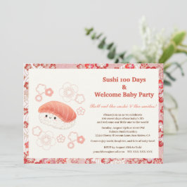 Invitación Sushi-Themed 100 Days Baby Celebration Invitation