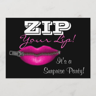 Invitación Suspender tu boca sorpresa fiesta invitar labios r