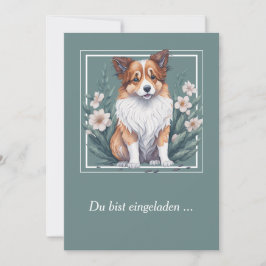 Invitación Süßer Collie umringt von Blumen - 