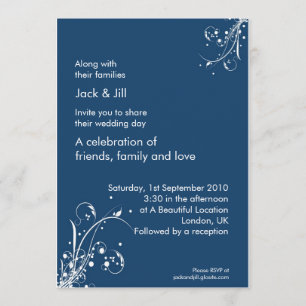 Invitación Susurro de viento (azul tormentoso) 5x7