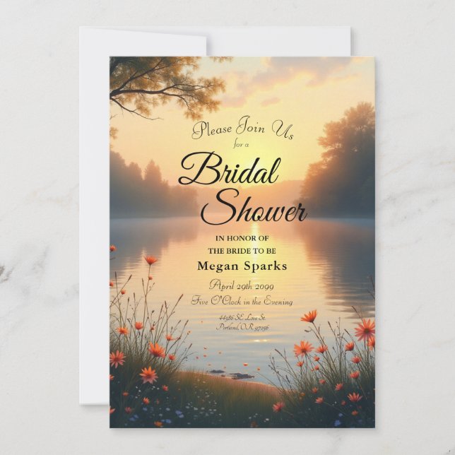 Invitación Susurros al borde del lago junto al agua (Anverso)