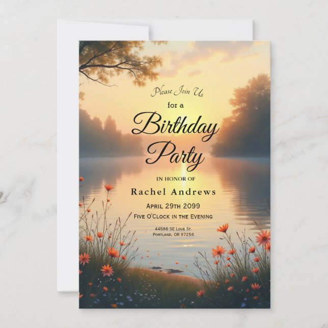 Invitación Susurros al borde del lago junto al agua (Anverso)