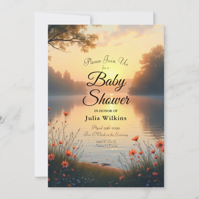 Invitación Susurros al borde del lago junto al agua (Anverso)