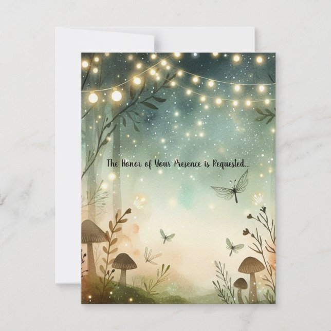 Invitación Susurros de Crepúsculo de Woodland (Anverso)