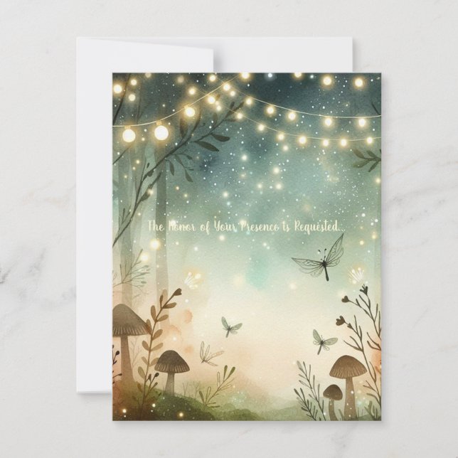 Invitación Susurros de Crepúsculo de Woodland (Anverso)