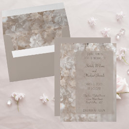 Invitación Susurros de encaje romántico vintage con flores de