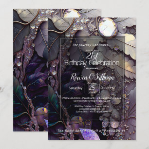Invitación Susurros de Gaia Abstracto Botánico de Piedras P