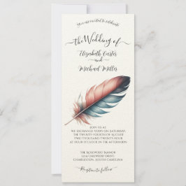 Invitación Susurros de Grace Feathered Elegance Minimalismo