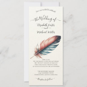 Invitación Susurros de Grace Feathered Elegance Minimalismo