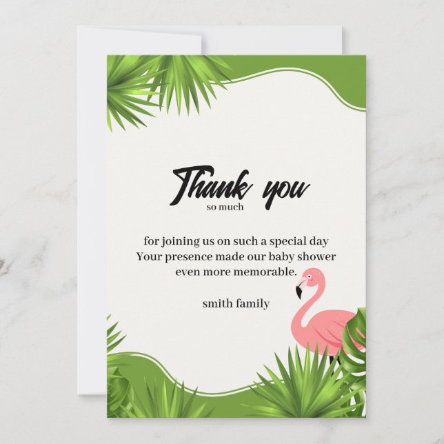 Invitación susurros de jungla gracias (Anverso)