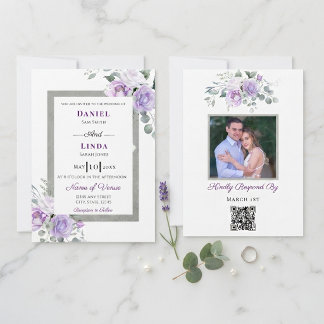 Invitación Susurros de Lavanda: Elegancia en Flor Foto