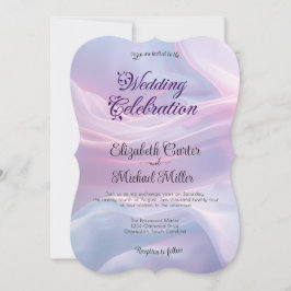 Invitación Susurros de seda: Olas negras pasteles de ensueño 