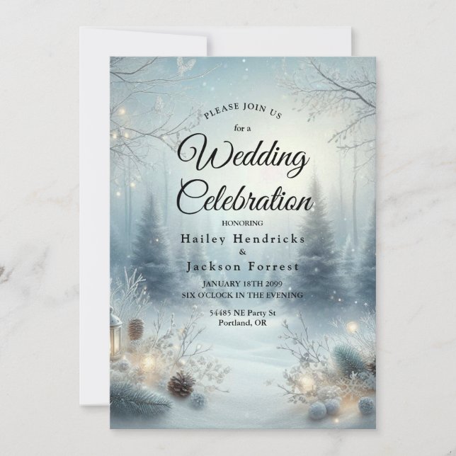 Invitación Susurros de un solsticio de invierno (Anverso)