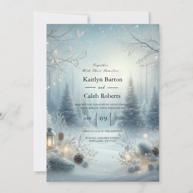 Invitación Susurros de un solsticio de invierno (Anverso)