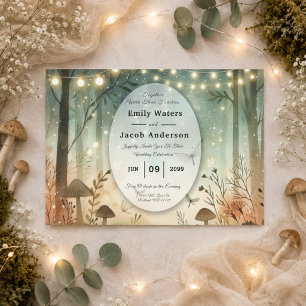 Invitación Susurros del Crepúsculo de la Boda en el Bosque