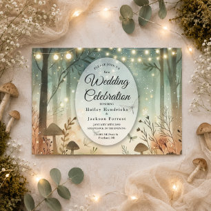 Invitación Susurros del Crepúsculo de la Boda en el Bosque