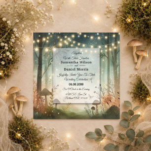 Invitación Susurros del Crepúsculo de la Boda en el Bosque