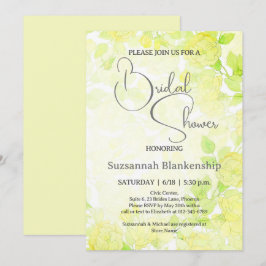 Invitación Sutil Pastel Floral Fondo Brillante