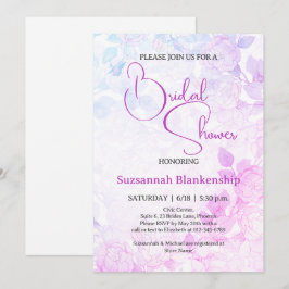 Invitación Sutil Pastel Floral Fondo Brillante
