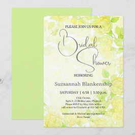 Invitación Sutil Pastel Floral Fondo Brillante