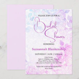 Invitación Sutil Pastel Floral Fondo Brillante