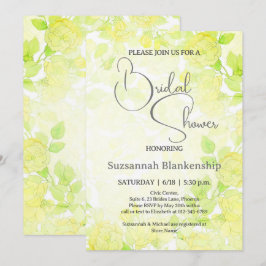 Invitación Sutil Pastel Floral Fondo Brillante