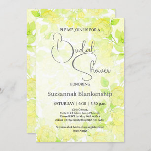 Invitación Sutil Pastel Floral Fondo Brillante