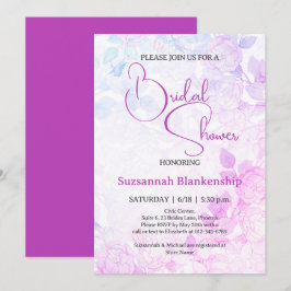 Invitación Sutil Pastel Floral Fondo Brillante