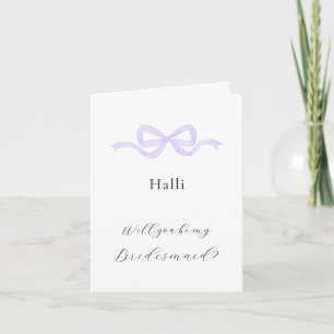 Invitación Sutil propuesta de la dama de honor Lilac Bow