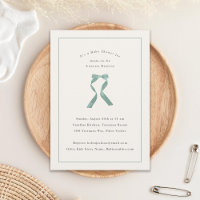 Sutil Sage Green Bow Classic Baby Shower