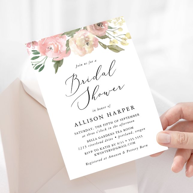 Invitación Sutiles Flores | Desayuno Nupcial Floral (Subido por el creador)