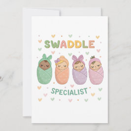 Invitación Swaddle Specialist Cute Baby Illustration
