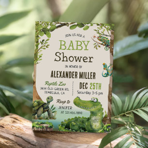 Invitación Swamp Reptile Baby Shower