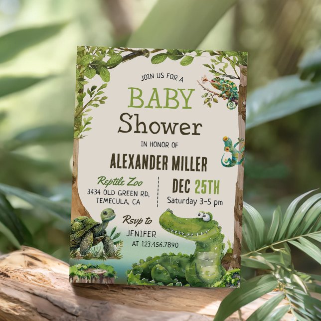 Invitación Swamp Reptile Baby Shower (Subido por el creador)