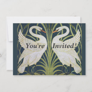 Invitación Swan Art Nouveau Dos Cisnes
