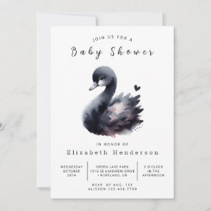 Invitación Swan Baby Shower Personalizado moderno