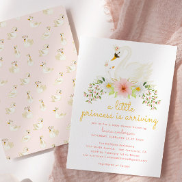 Invitación Swan - Llega una pequeña princesa - Baby Shower