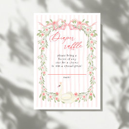 Invitación Swan Pink Bow Floral Roses Baby Shower