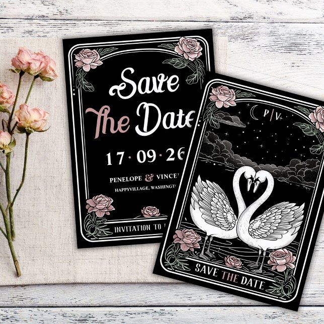 Invitación Swan Song Wedding Save the Date (Subido por el creador)