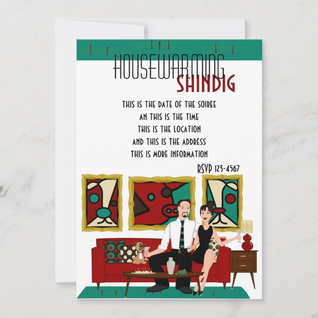 Invitación Swank Digs and a Dog Option A (Anverso)