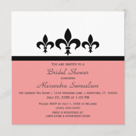 Invitación Swanky Fleur De Lis Bridal Shower, rosa