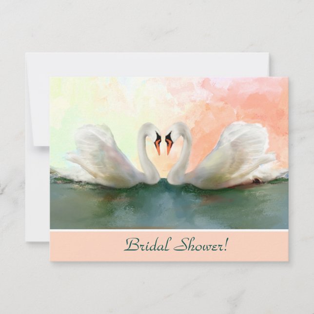Invitación Swans en Sunset Personalizado Bridal Shower Invita (Anverso)