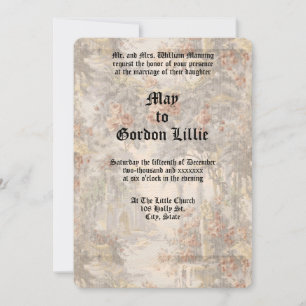 Invitación Swans Entre Jardín Rosa